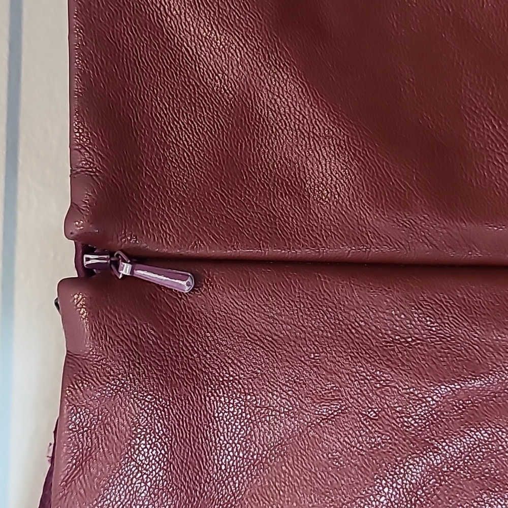 Paper Crown Womens Faux Leather Merlot Burgundy Skirt‎ Size 4 Luxury Fall - Picture 5 of 10